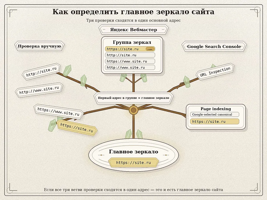 Как определить главное зеркало сайта